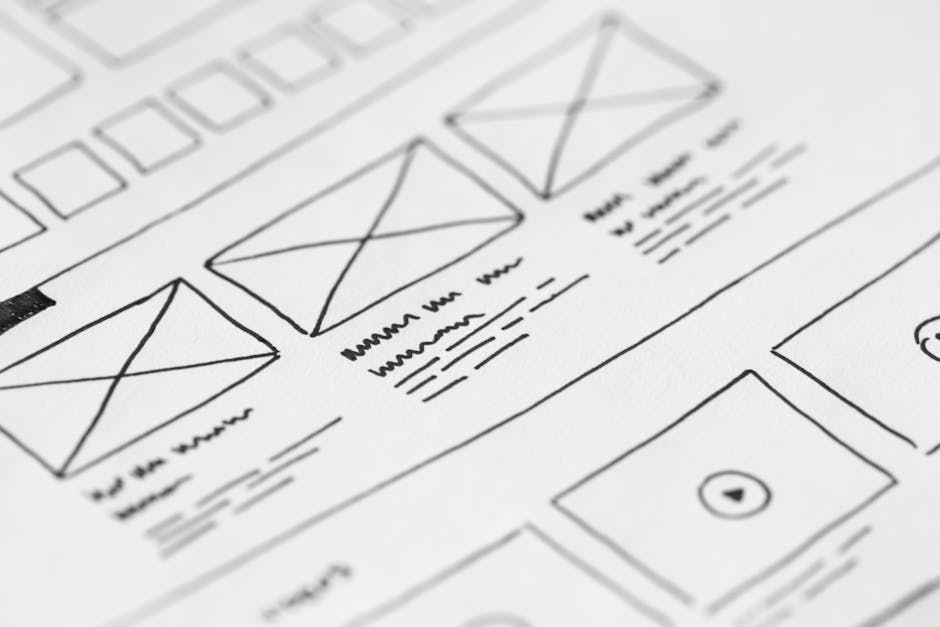 illustration: wireframe of website